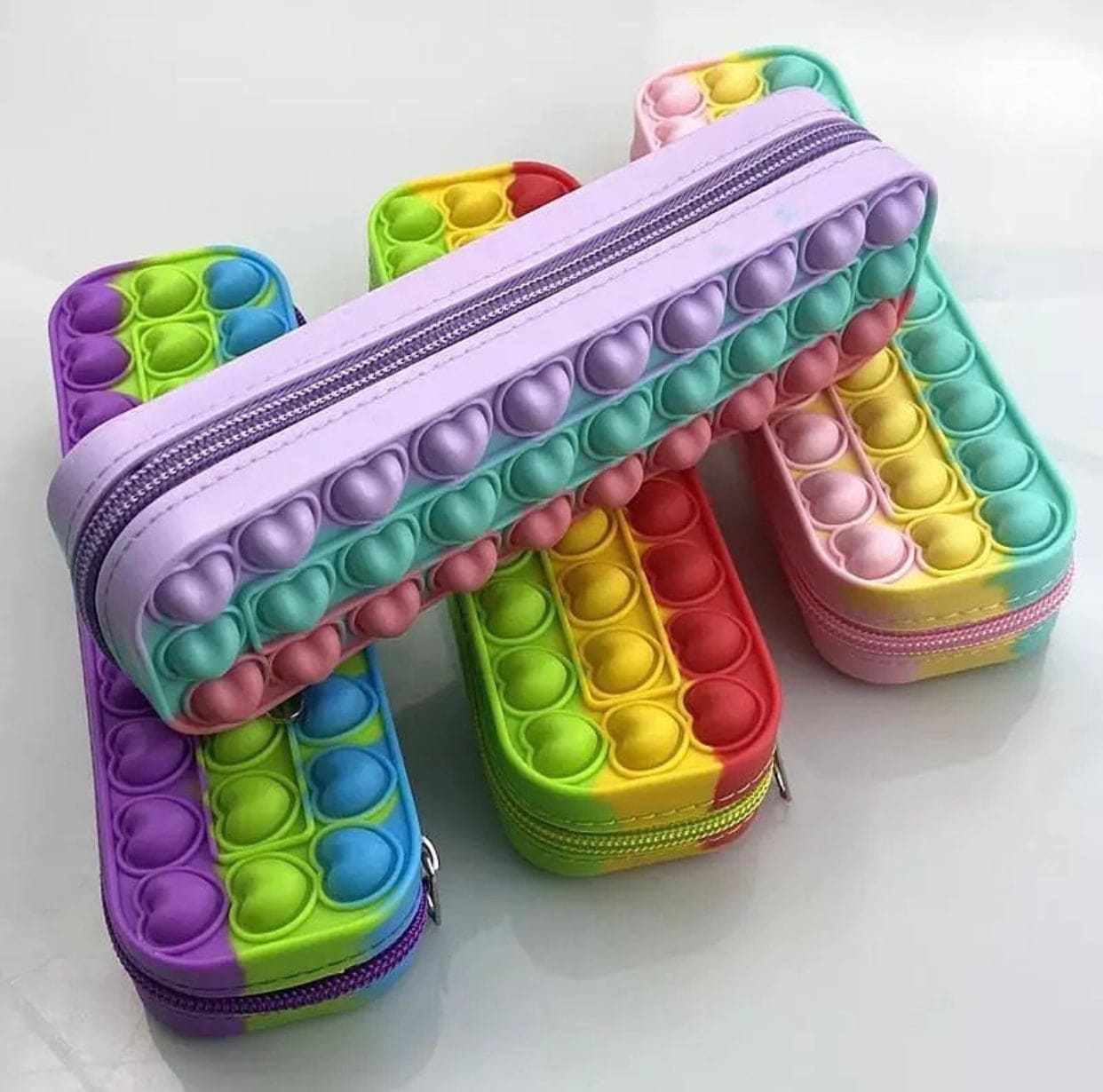 Pencil Case, Heart Pop Fidget Toy Pencil Pouch, Children Stress Relief Squishy Toy, Popit Bubble Toy Stationary Pencil Case Pencil Case, Heart Pop Fidget Toy Pencil Pouch, Children Stress Relief Squishy Toy, Popit Bubble Toy Stationary Pencil Case